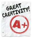 Great Creativity A Plus Grade Paper Homework Writing Report Assignment Royalty Free Stock Photo