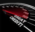 Great Credit Scores - Numbers on Speedometer Royalty Free Stock Photo