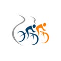 Great custom creative biking race cycling logo design vector symbol illustration