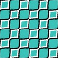 Great cyan and white and black diagonal lines striped flat design pattern seamless wallpaper