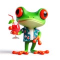 great 3d illustration of a funny red eyed tree frog