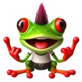 great 3d illustration of a funny red eyed tree frog