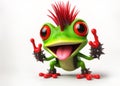 great 3d illustration of a funny red eyed tree frog