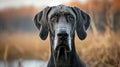 Great Dane dog in autumn field Royalty Free Stock Photo
