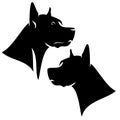 Great dane dog black vector head Royalty Free Stock Photo
