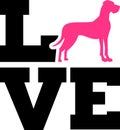 Great Dane Love silhouette Royalty Free Stock Photo