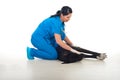 Great dane lying down at veterinary Royalty Free Stock Photo