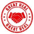 Great deal handshake rubber stamp