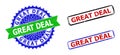 GREAT DEAL Rosette and Rectangle Bicolor Stamp Seals with Distress Textures