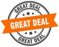 great deal stamp. great deal label on transparent background. round sign Royalty Free Stock Photo