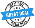 great deal stamp. great deal label on transparent background. round sign Royalty Free Stock Photo