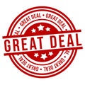 Great Deal Stamp. Red Vector Badge