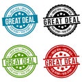 Great Deal Stamp. Round Badges. Eps 10 Vector Royalty Free Stock Photo
