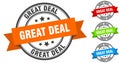 great deal stamp. round band sign set. label Royalty Free Stock Photo