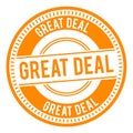 Great Deal Stamp. Yellow Vector Badge Royalty Free Stock Photo