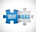 great deals puzzle pieces sign concept