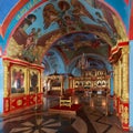 Great decoration and interior inside of the Assumption Cathedral on the territory of the Astrakhan Kremlin
