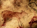 Great deer in the cave painting of Altamira Royalty Free Stock Photo