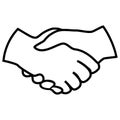 Great design of handshake hands isolated on a white background Royalty Free Stock Photo