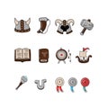 Great designed cartoon viking icons