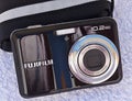 Modern Fujifilm Finepix J digital compact camera Royalty Free Stock Photo