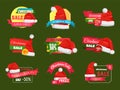 Great Diversity of Santa Hats on Shopping Labels