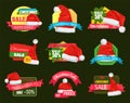 Great Diversity of Santa Hats on Shopping Labels