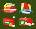 Great Diversity of Santa Hats on Shopping Labels