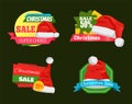 Great Diversity of Santa Hats on Shopping Labels