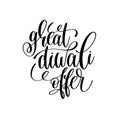 Great diwali offer black calligraphy hand lettering text Royalty Free Stock Photo