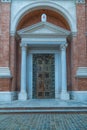 The great door of the Cathedral of Jesi Italy