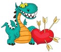 Great dragon and heart Royalty Free Stock Photo