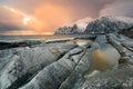 Great Dramatic Sky Sunrise Landscape. Wild Northern nature Royalty Free Stock Photo