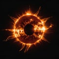 the great edge of the Sun, the explosive solar corona. the vastness of space, deep black space, Royalty Free Stock Photo
