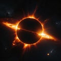 the great edge of the Sun, the explosive solar corona. the vastness of space, deep black space, Royalty Free Stock Photo