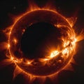 the great edge of the Sun, the explosive solar corona. the vastness of space, deep black space, Royalty Free Stock Photo