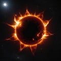 the great edge of the Sun, the explosive solar corona. the vastness of space, deep black space, Royalty Free Stock Photo