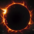 the great edge of the Sun, the explosive solar corona. the vastness of space, deep black space, Royalty Free Stock Photo