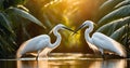 Great egret in the nature at sunset, bird in the nature. Royalty Free Stock Photo