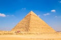 Great Egyptian pyramids. Pyramid of Khafre Royalty Free Stock Photo