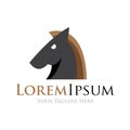 Great elegant black horse head simple business icon logo Royalty Free Stock Photo