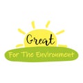 Great for the environment product package label