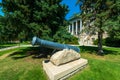 A Cannon is Displayed on the Ground of the Cascade County Courthouse in Great Falls, Montana, USA