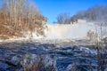 Great Falls with a rainbow in winter Royalty Free Stock Photo