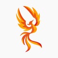 Great fire phoenix vector logo design template