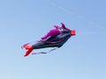 Great fish-like kite in the blue sky Royalty Free Stock Photo