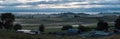 Great foggy pasture landscape in the early morning in Matamata, the true Hobbiton landscape, New Zealand