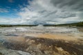 Great Fountain Geyser in the Firehole Lake area of Lower Geyser Basin of Yellowstone National Park Royalty Free Stock Photo