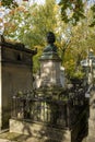 Honore de Balzac`s grave, Pere-Lachaise cemetery, Paris, France