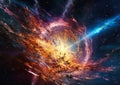 The Great Galaxy Quasar: A Closeup of the Most Intense Lens Flar Royalty Free Stock Photo